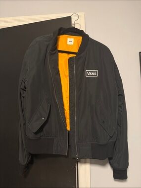 Vans Black Bomber Jacket with Orange Interior